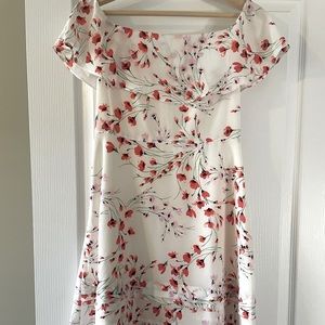 Banana Republic White and Floral Dress (Size 2)